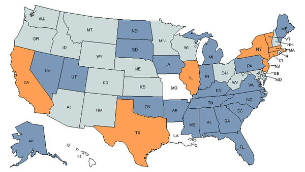 State Map for School Psychologists at My Next Move