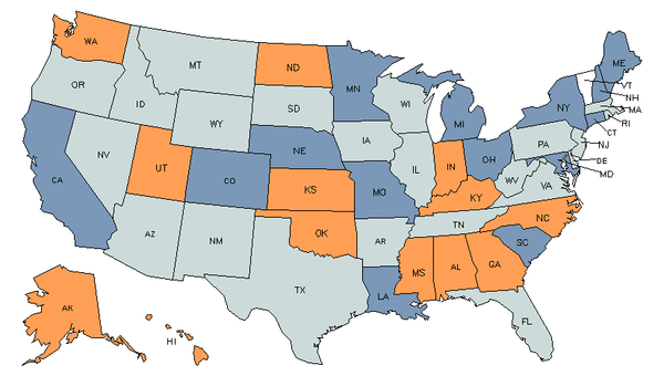 State Map for Career/Technical Education Teachers, Postsecondary at My ...