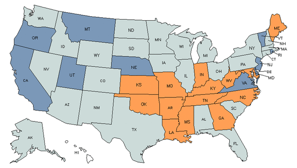 State Map for Paramedics at My Next Move