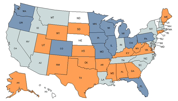 State Map for Animal Control Workers at My Next Move