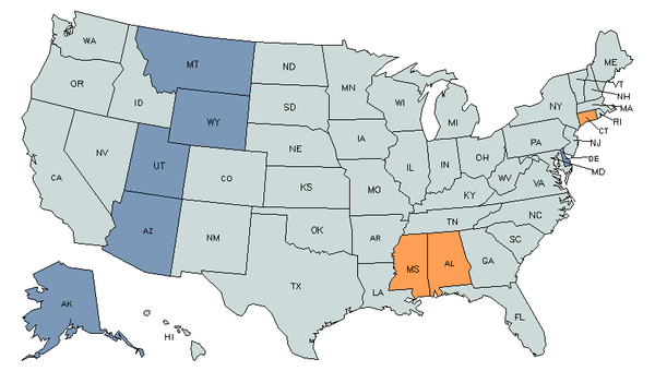 State Map for Postal Service Mail Carriers at My Next Move