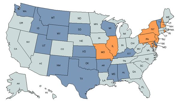 State Map for Postal Service Mail Sorters, Processors, & Processing ...