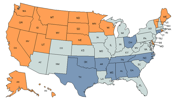 State Map for Carpenters at My Next Move