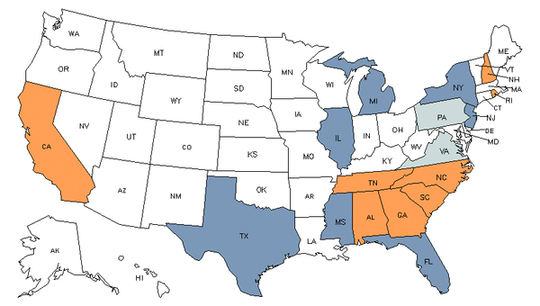 State Map for Textile Bleaching & Dyeing Machine Operators & Tenders at ...