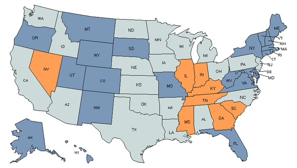 State Map for Recycling & Reclamation Workers at My Next Move