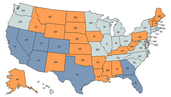 State Map for Postmasters & Mail Superintendents at My Next Move for ...