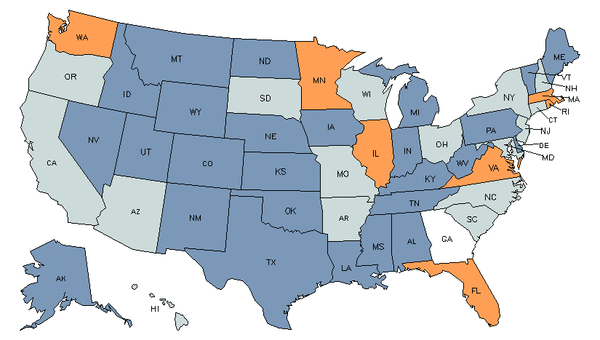 State Map for Management Analysts at My Next Move for Veterans