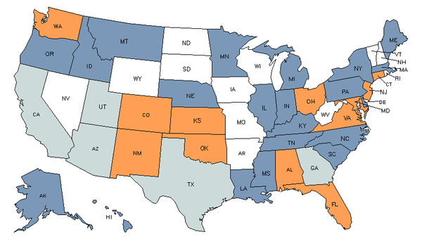 State Map for Aerospace Engineers at My Next Move for Veterans