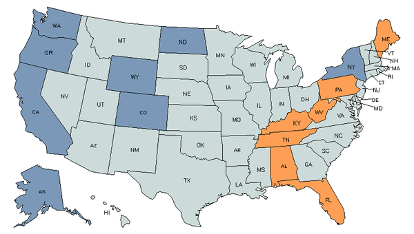 State Map for Pharmacy Technicians at My Next Move for Veterans