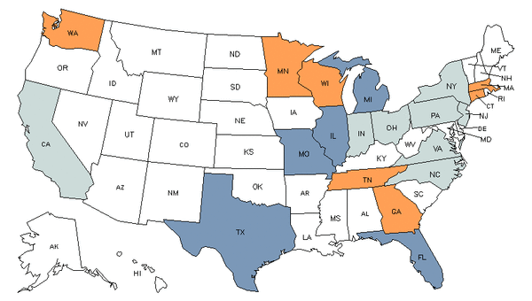 State Map for Genetic Counselors at My Next Move for Veterans