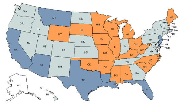 State Map for Morticians, Undertakers, & Funeral Arrangers at My Next ...