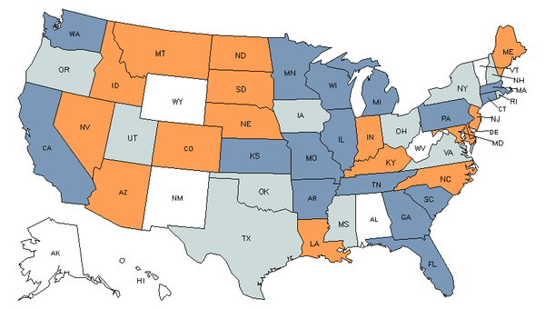 State Map for Credit Authorizers, Checkers, & Clerks at My Next Move ...