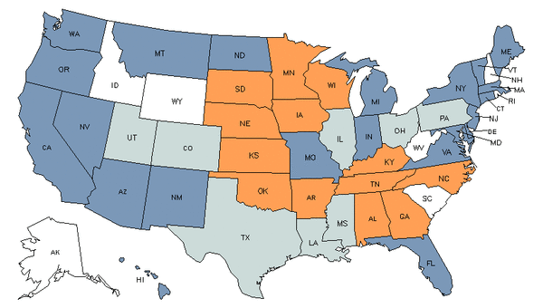 State Map for Slaughterers & Meat Packers at My Next Move for Veterans