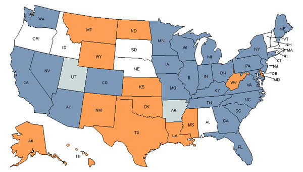 State Map for Petroleum Pump System Operators, Refinery Operators ...